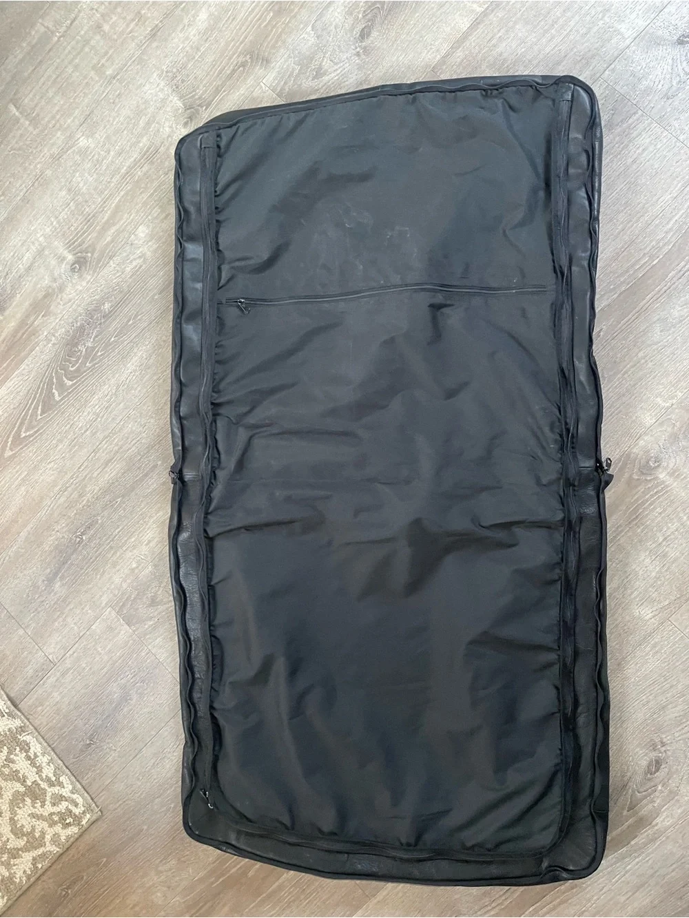 Sim Quintero Black Leather Garment Bag - Sleek Travel Carry Case